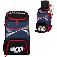 Whackk Bradman Cricket Kitbag |Player Edition 2 Bat Pocket Shoe Pocket |Big Main Comp Fit 14.75 Inch Leg Pad |Bottle Holders |Easy Access Pocket (Red Navy)
