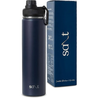 Salt Aquabud Sport 750 Insulated Thermos Flask With Sports Lid | Double Wall Vacuum Thermosteel Bottle | Retains Hot And Cold | Leak Proof | Easy Cleaning | 750 Ml (Navy Blue)