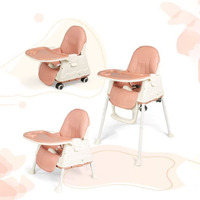 Staranddaisy Comfort 4 In 1 Premium Multifunctional High Chair With Booster, Normal & Detachable Tray, Adjustable Height, One-Hand Adjustable, Ultra Soft Cushion For Kids/Baby. (Coffee)