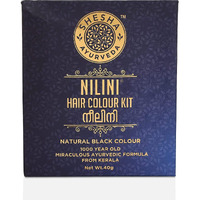 Shesha Naturals Ayurveda Nilini Hair Colour - 100% Ayurvedic, No Ammonia, No Bleach,No Peroxides, Natural Black Colour - 40G