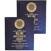 Shesha Ayurveda Combo Of Ayurveda Nilini Hair Colour- Ayurvedic, No Ammonia, No Bleach,No Peroxides, Natural Colour-40G Pack Of 2 (Black)