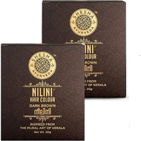 Shesha Naturals Shesha Ayurveda Combo Of Ayurvedic Nilini Hair Colour Dark Brown-No Ammonia, No Bleach,No Peroxides, Natural Colour-40G Pack Of 2 (Brown)