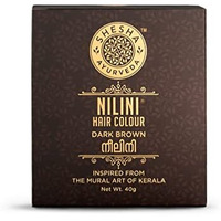 Shesha Naturals Ayurveda Nilini Hair Colour Dark Brown, Ayurvedic And Chemical Free - 40G (Hair Colour-Brown)