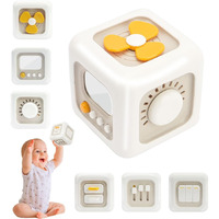 Tec Tavakkal Montessori Toys 6 In 1 Baby Sensory Toys For Kids Educational Learning Shape Sorter Activity Stacking Toys Baby Shape Sorting Toys Interactive Toy Fine Motor Skill Developmental, White
