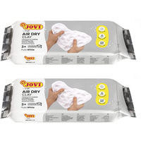 Jovi European Air-Dry Modeling Pure White Clay 2 Packets - Each Pack Of 250 Grams For Sculpting Pottery Art & Craft Handicraft Educational Purpose Fine Motor Skills