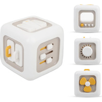 Brand Conquer Montessori Busy Cube For Toddlers 1-3,Car Travel Toys Busy Board Activity Cube,Learning Stocking Stuffers Educational Birthday Gifts Sensory Baby 12-18 Months (Fan Learning 6 In 1 Cube)