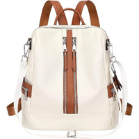 Comfabie Leather Backpacks Purse For Women, Girls College Shoulder Bags, Crossbody Handbags With Laptop Compartment, Travel Backpacks, Messenger Bags, Wallets & Luggage Purse, Daypacks (Beige)