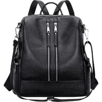 Comfabie Fashion Backpacks For Women, Pu Leather Handbags, Zipper Ladies Purse, Daypacks Bags, Casual Backpacks, Antitheft Soft Rucksack Versatile Shoulder Bags With Laptop Compartment (Black)