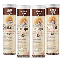 Zingavita Himalayan Shilajit For Men Pure Original Shilajit/Shilajeet (750 Mg) With Ashwagandha Effervescent Tablets For Stamina & Performance Cardamom Flavour | 100% Ayurvedic | Pack Of 4