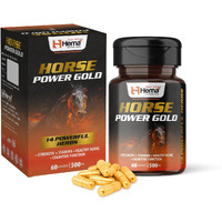 Hema Aayurveda Horse Power Gold Capsule For Men With Ashwagandha, Gokshura, Shatavri, Kauch Beej And 10+ Powerful Ayurvedic Ingridients Zero Side Effects 60 Counts Pack Of 1