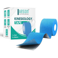 Aegon Waterproof Kinesiology Tape 5 Metres Latex Free Breathable Athletic Sports Tape For Injury, Muscle Support, Pain Relief, Joint Support And Physiotherapy (Blue, 5 Cm)