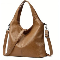 Proarch Stylish Big Grain Textured Convertible Sling Bag Crossbody Pu Leather Handbag Sling Crossbody Shoulder Bag, Portable Handbag Bag With Inner Padded Pocket & Adjustable Strap (Coffee Tan)