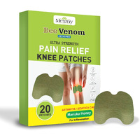 Ayurvedic Natural Knee Pain Relief Patches - Arthritis Inflammation Plaster For Knee Support & Muscle Pain - Maximum Strength For A Temporary Relief - Adhesive Heat Patches Made With Natural Herbs(20 Pads)