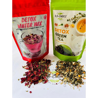 Combo Of Rlb Choice- Detox Loose Leaves Green Tea- Your Path To Wellness, Purity In Every Sip, & Rlb-Choice Floral Fusion Detox Water Mix: Rose Petal, Ginger, Mint Bliss.