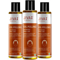 Jiva Oil Pulling 200Ml | Ayurvedic Oil For Oil Pulling | Deep Cleanses Mouth & Removes Toxins | Prevent Bad Breath, Alleviates Toothache & Sensitivity (Pack Of 3)