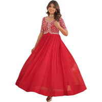 Fashion Basket Georgette Embroidered Anarkali Gown For Women