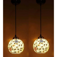 Gauvik Robin With Bulb Pendant Lamp/Hanging Lamp/Ceiling Light For Bedroom, Living Room, Restaurants, Dining, Coffee Shop, Home And Office. (Pack Of 2)
