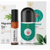 Herb Tantra Migraine Go And Cervical Roll On Combo | A Perfect Kit For Relief From Headache, Tight Muscle, Cervical | 100% Natural & Ayurvedic |Easy To Use