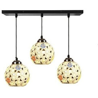 Gauvik Linear 3 Light Cluster Robin Pendant Lamp/Hanging Lamp/Ceiling Light For Bedroom, Living Room, Restaurants, Dining, Coffee Shop, Home And Office.With Bulb