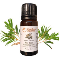 Sheesham Organics 10Ml Tea Tree Essential Oil For Skin, Help Blemish Acne, Pimples, Scars, Stress Relief, Anti-Dandruff & Aromatherapy | 100% Pure, Natural, Undiluted Oil For Hair And Body Care