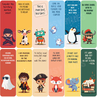 The Whimsy Hues - Chatty Bookmarks, Laminated, Cute Characters & Witty Quips, Aesthetic, Stylish & Quirky, Handmade For Bibliophiles (Chatty Bookmarks - Double Sided (Set Of 12))