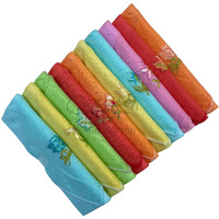 Caruso Italy Women's Embroidered 100% Pure Cotton Handkerchief Lightcolor Pack Of 10