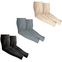 Mizuna Arm Sleeve Unisex Sports Compression Sun Protection Uv Upf 50 Cooling Sleeve Tattoo Cover Up Men & Women Cycling Cricket Biking Riding Golf Football Running Black-Grey-Beige Combo Of 3