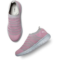 Marc Loire Slip-On Sneakers For Women, Lightweight & Comfortable Walking Sports Shoes Without Laces Pink - 8 Uk