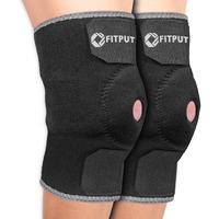 Fitput Premium Gym Knee Cap For Men Pain Relief (Pair/Grey,Black) Knee Band For Running Cycling Sports Jogging Workout Knee Pain Relief,2 Pcs