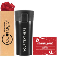 Courage ; Be The Change Insulated Stainless Steel Travel Coffee Mug  Double Wall Vacuum Insulated | Hot & Cold For 8 Hours  Perfect For Personal & Corporate Gifting | 500 Ml(Aspire_Black)