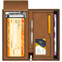 Fedus Cheque Book Holder, Vegan Leather Expanding Handmade Multiple Cheque Book Holder For Cards, Women/Men Cheque Book Wallet, Traveling Wallets, Checkbook Holder, Documents Holder (Dual Brown)