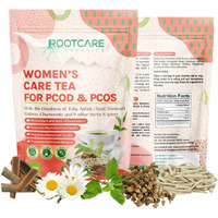 Rootcare Organics Women's Health Care Ayurvedic Herbal Tea|For Pod & Pcos|100% Pure Natural Herbs|Tulsi Ashok Chaal Shatavari Gokhru Chamomile And 9 Other Herbs And Spices (Pack Of 1 Month) 100G
