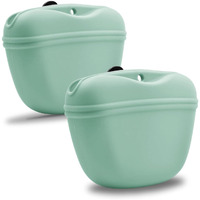 Foodie Puppies Portable Dog Treat Pouch Silicone Bag With Clip & Magnetic - (Food Clutch Bag, Mint) Pet Training, Travel, Walking Pouch For Outdoor Sports, Attach To Belt, Pant Or Backpack (Pack Of 2)