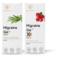Herb Tantra Migraine Go & Migraine Go X Roll On Starter Combo For Relief From Migraine & Headache | 100% Natural Essential Oils | Ayurvedic Liquid Balm