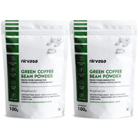 Nirvasa Unroasted Arabica Green Coffee Bean Powder With Chlorogenic Acid For Men & Women | For Body Detoxification & Weight Management | 100G X 2