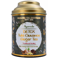 Sancha Tea Boutique, Tulsi Cinnamon Ginger Tea, 25 Pyramid Tea Bags, Ayurveda Tea, Healing Tea
