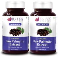 Bliss Welness Saw Palmetto Extract 800 Mg | Hair Growth Prostate Health Support Urinary Tract Function Prevent Hair Fall Ayurvedic Dht Blocker Health Supplement - 60 Vegetarian Tablets (Pack Of 2)
