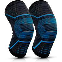 Vespas Knee Cap Compression 2-Pack Knee Support For Men And Women Breathable And Stretchy Nylon Knee Brace Knee Brace For Knee Pain Relief And Support Ideal For Gym, Sports (Xl, Blue & Black)