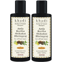 Satvayush Khadi Amla Reetha Shikakai Bhringraj Sls-Paraben Free Ayurvedic Shampoo Anti Dandruff -420 Ml