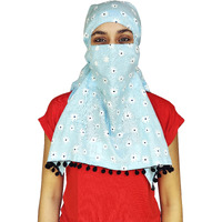 Switchon Rayon Mill Dye Innovative Scarf Hijab For Women With Closer Hook And Loop Tape Size Adjustable -Scoty Scarf (Light Blue)