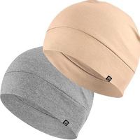 Cotton Skull Caps For Men Women,2-Pack Lightweight Beanie Sleep Hats Breathable Helmet Liner