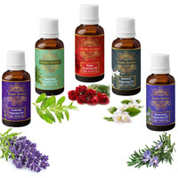 Exotic Aromas Essential Oil Lavender, Tea Tree, Rosemary, Rose, Jasmine (Pack Of 5)