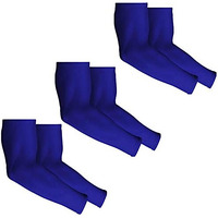 Mizuna Arm Sleeve Unisex Sports Compression Sun Protection Uv Upf 50 Cooling Sleeve Tattoo Cover Up Men & Women Cycling Cricket Biking Riding Golf Football Basketball & Running Nblue Combo Of 3