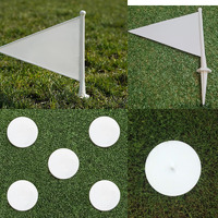 Fitfix Sports Cricket Ground Marking Disc Dia 7" Abs Strong Material (Boundary Marking Disc) Pack Of 25 Ps With 10 Ps Boundry Flags White -Cricket Boundry Kit