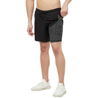Truerevo 2 In 1 Running Sports Shorts For Men With Mobile Phone Pocket Light Weight Quick Dry Fabric For Gym Athletic(161115Q_Blk_L_Black_L)