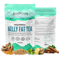 Rootcare Organics Belly Fat Tea-Natural Herbal Blend For Men & Women-Coriander, Cinnamon, Turmeric-Supports Healthy Weight Loss-100% Natural Detox Infusion | Pack Of 1 Month | 100G