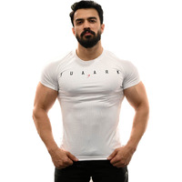 Fuaark Men's Round Neck Slim Fit Gym & Active Wear Sports T-Shirt For Workout & Casual Wear (White, Large)