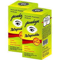 Jiwadaya Healthcare Pvt. Ltd. Netraprabha Plus Ayurvedic Herbal Eye Drops For Dry Eyes, Conjunctivitis, Swelling, Irritation, Tearing, Refreshing, Strained Eyes Etc - 10Ml - Pack Of 2