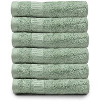 Mush Bamboo Hand Towels Set Of 6 | 100% Bamboo Gym Towel For Men/Women Workout | Ultra Soft, Absorbent & Quick Dry Towel For Gym, Travel, Sports And Yoga | 40 X 60 Cms | 600 Gsm (Green)