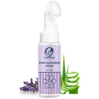 Foodie Puppies Paw Cleaner For Dogs & Cats - 150Ml | Lavender No-Rinse Foaming Cleanser With Silicone Brush | Tea Tree Oil & Aloe Vera | Quick Dry, Lick-Safe, Allergen-Free, Moisturizing & Freshening